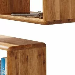 Ars Natura Wandregal Anamur (3er-Set) - Eiche -Büromöbel Verkaufsgeschäft regal anamur wildeiche massiv 4213840