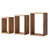 Ars Natura Wandregal Anamur (3er-Set) - Eiche -Büromöbel Verkaufsgeschäft regal anamur wildeiche massiv 4850532