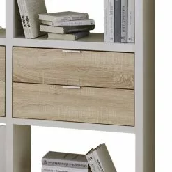 Fredriks Regal Concept VI - Hochglanz Weiß / Eiche Dekor -Büromöbel Verkaufsgeschäft regal concept vi hochglanz weiss eiche dekor 1994082