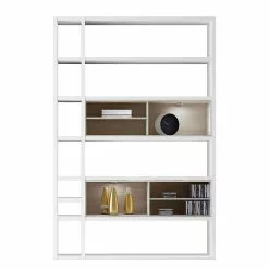 Loftscape Regal Emporior I - Weiß / Eiche Sonoma Dekor - Mit Beleuchtung