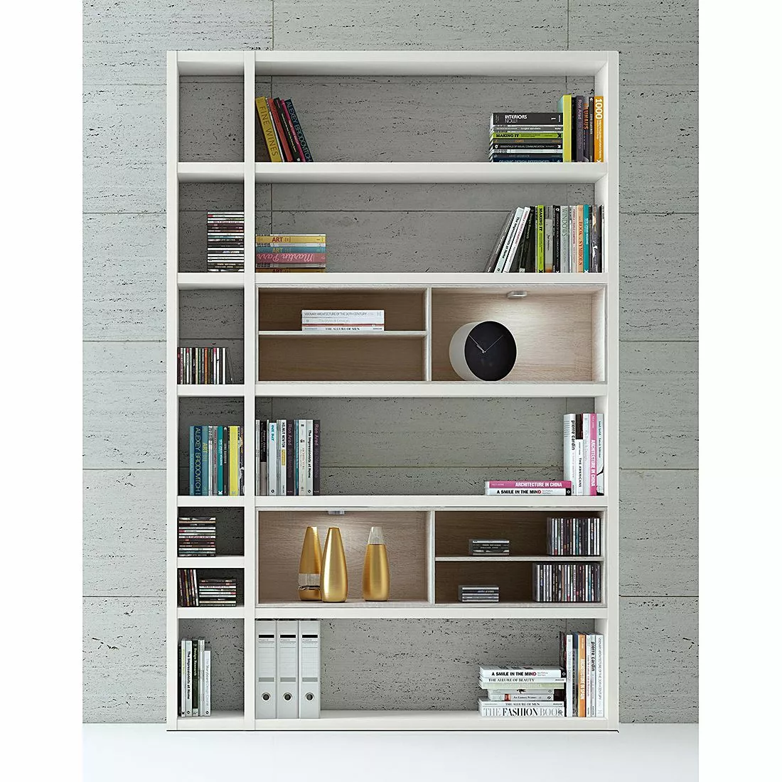 Loftscape Regal Emporior I - Weiß / Eiche Sonoma Dekor - Mit Beleuchtung 4 Loftscape Regal Emporior I - Weiß / Eiche Sonoma Dekor - Mit Beleuchtung – Bild 2