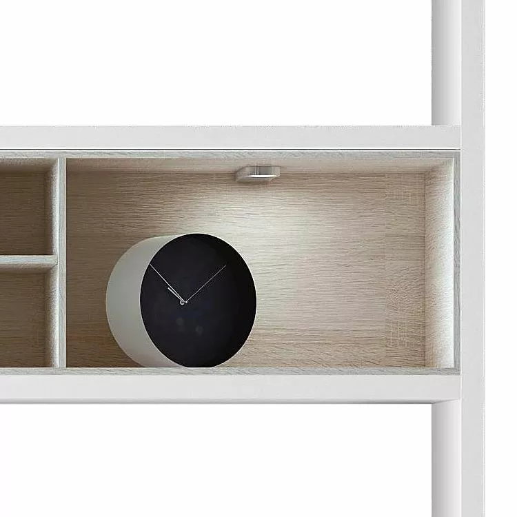 Loftscape Regal Emporior I - Weiß / Eiche Sonoma Dekor - Mit Beleuchtung 5 Loftscape Regal Emporior I - Weiß / Eiche Sonoma Dekor - Mit Beleuchtung – Bild 3