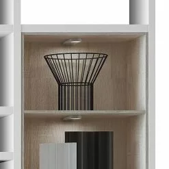 Fredriks Regal Emporior II - Weiß / Eiche Sonoma Dekor - Mit Beleuchtung -Büromöbel Verkaufsgeschäft regal emporior ii weiss sonoma eiche dekor 289562