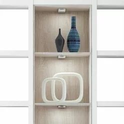 Loftscape Regal Emporior III - Weiß / Eiche Sonoma Dekor - Mit Beleuchtung -Büromöbel Verkaufsgeschäft regal emporior iii weiss sonoma eiche dekor 289519