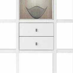 Loftscape Regal Emporior III - Weiß / Eiche Sonoma Dekor - Mit Beleuchtung -Büromöbel Verkaufsgeschäft regal emporior iii weiss sonoma eiche dekor 289520