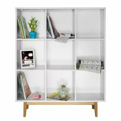 Mørteens Regal Lindholm III - Weiß/Eiche massiv -Büromöbel Verkaufsgeschäft regal lindholm iii weiss eiche massiv 1229546