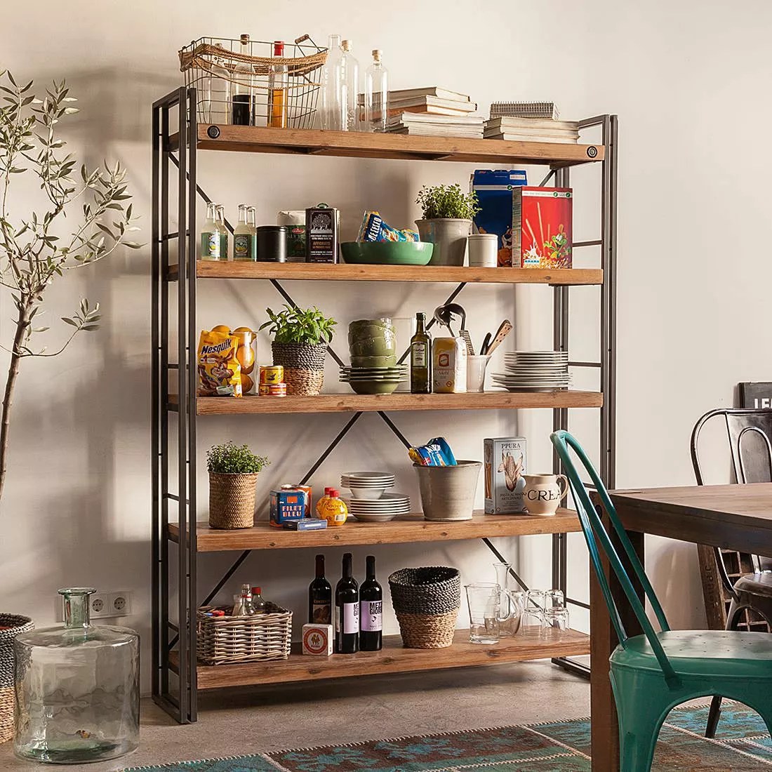 Ars manufacti Regal Manchester II - Akazie massiv / Metall - Akazie / Anthrazit 4 Ars manufacti Regal Manchester II - Akazie massiv / Metall - Akazie / Anthrazit – Bild 2