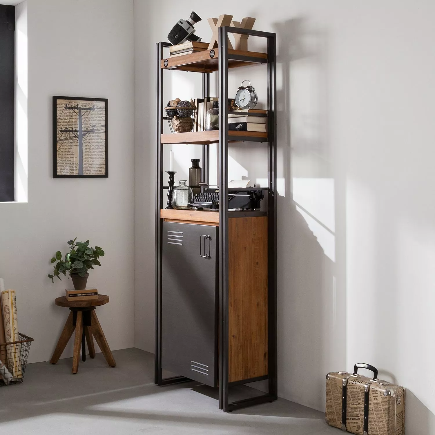 Ars manufacti Regal Manchester V - Akazie teilmassiv / Metall - Akazie / Anthrazit 4 Ars manufacti Regal Manchester V - Akazie teilmassiv / Metall - Akazie / Anthrazit – Bild 2