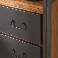 Ars manufacti Regal Manchester VI - Akazie teilmassiv / Metall - Akazie / Anthrazit -Büromöbel Verkaufsgeschäft regal manchester vi anthrazit akazie dekor 4877264