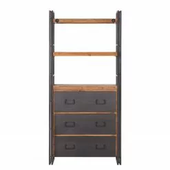 Ars manufacti Regal Manchester VI - Akazie teilmassiv / Metall - Akazie / Anthrazit -Büromöbel Verkaufsgeschäft regal manchester vi anthrazit akazie dekor 4877276