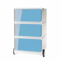 EasyOffice by Paperflow Rollcontainer easyBox I - Weiß / Hellblau