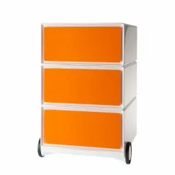 EasyOffice by Paperflow Rollcontainer easyBox I - Weiß / Orange