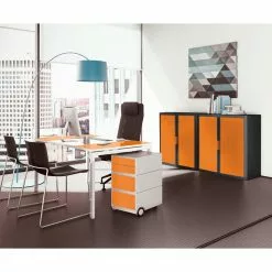 EasyOffice by Paperflow Rollcontainer easyBox II - Weiß / Orange -Büromöbel Verkaufsgeschäft rollcontainer easybox ii weiss orange 2056198