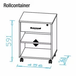 Maja Möbel Rollcontainer Renee - Weiß -Büromöbel Verkaufsgeschäft rollcontainer renee eiche sonoma dekor 373331