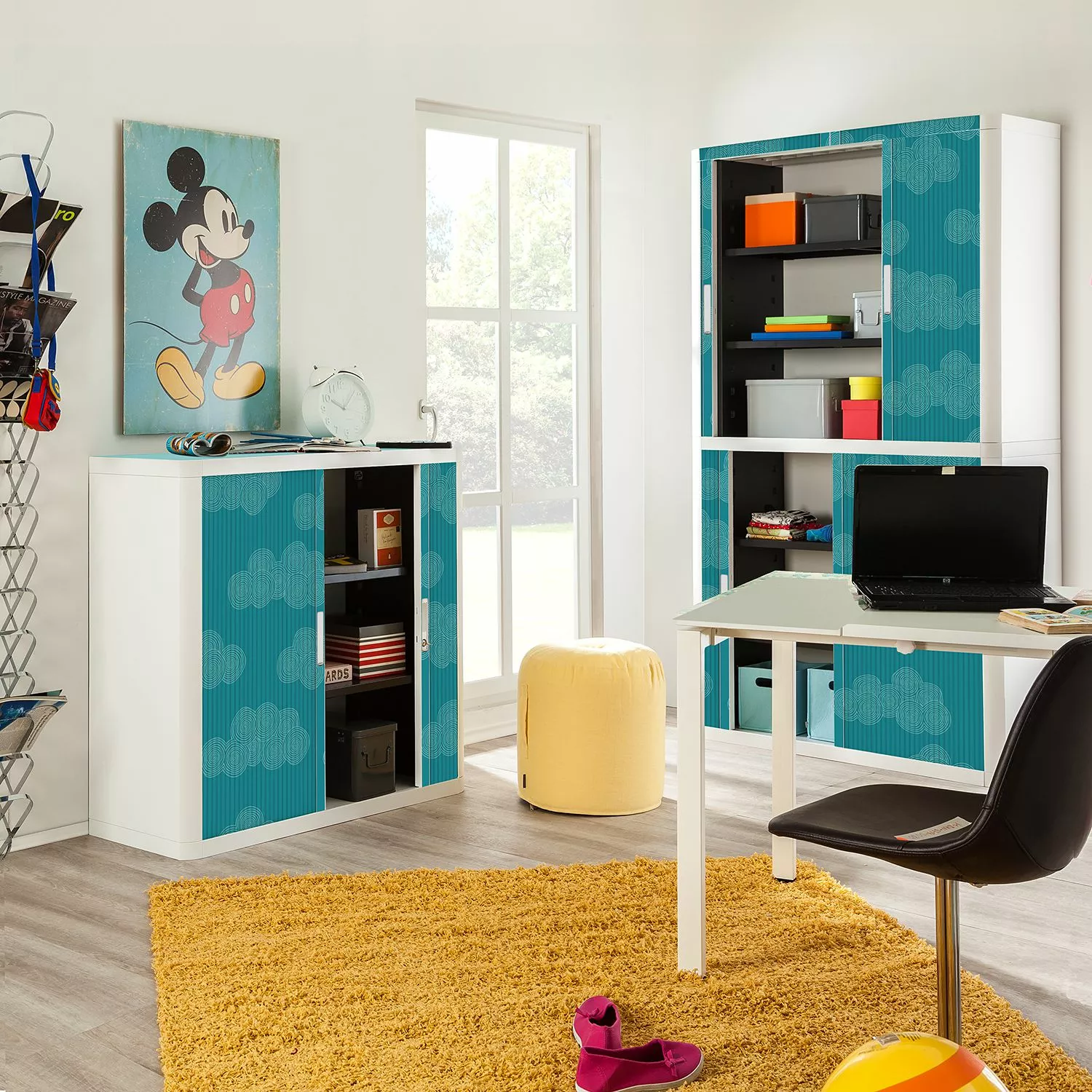 EasyOffice by Paperflow Rollladenschrank easyOffice Enfants - Petrol 4 EasyOffice by Paperflow Rollladenschrank easyOffice Enfants - Petrol – Bild 2