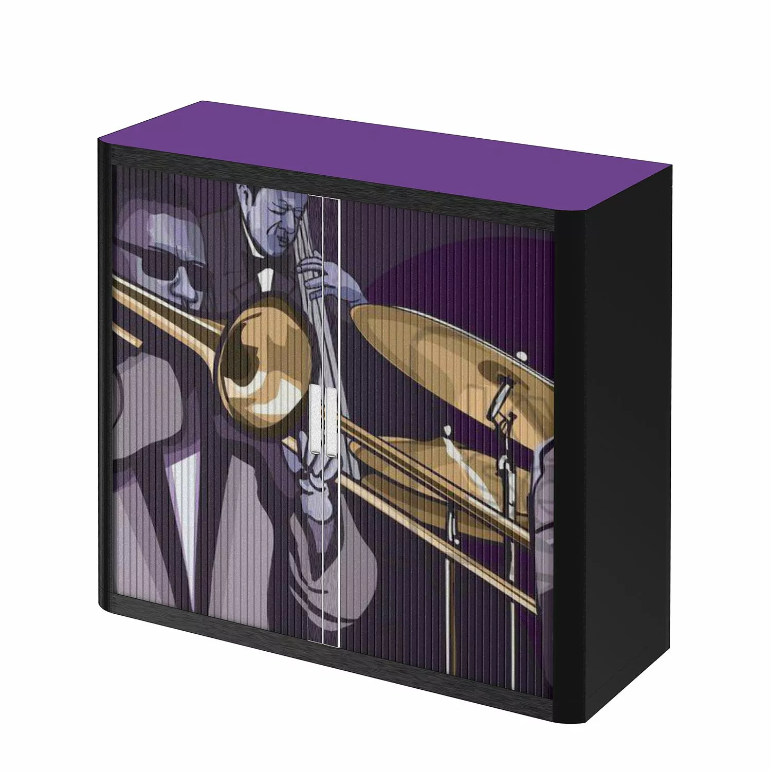 EasyOffice by Paperflow Rollladenschrank easyOffice Musique - Brombeer / Schwarz 3 EasyOffice by Paperflow Rollladenschrank easyOffice Musique - Brombeer / Schwarz