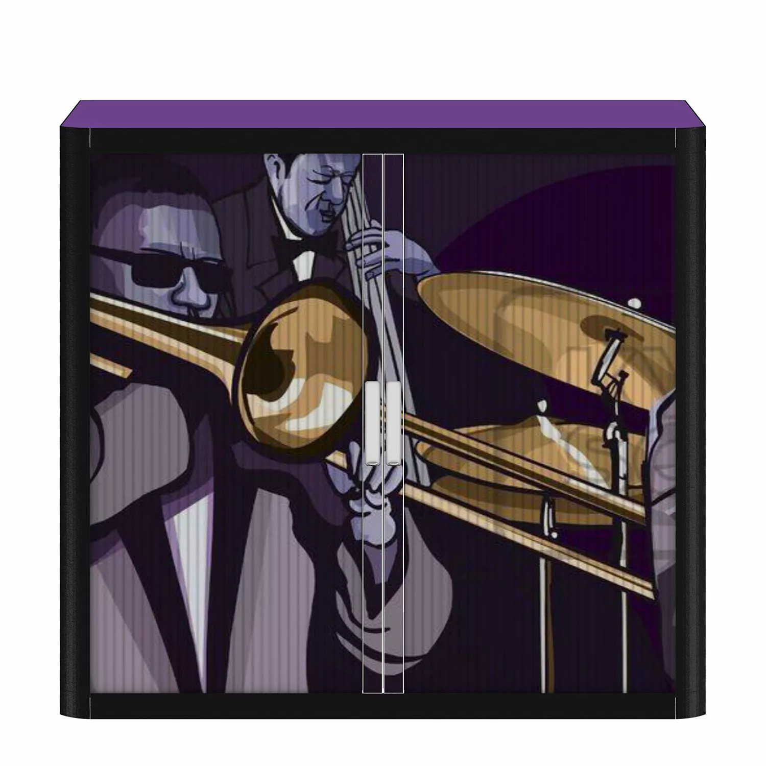 EasyOffice by Paperflow Rollladenschrank easyOffice Musique - Brombeer / Schwarz 5 EasyOffice by Paperflow Rollladenschrank easyOffice Musique - Brombeer / Schwarz – Bild 3