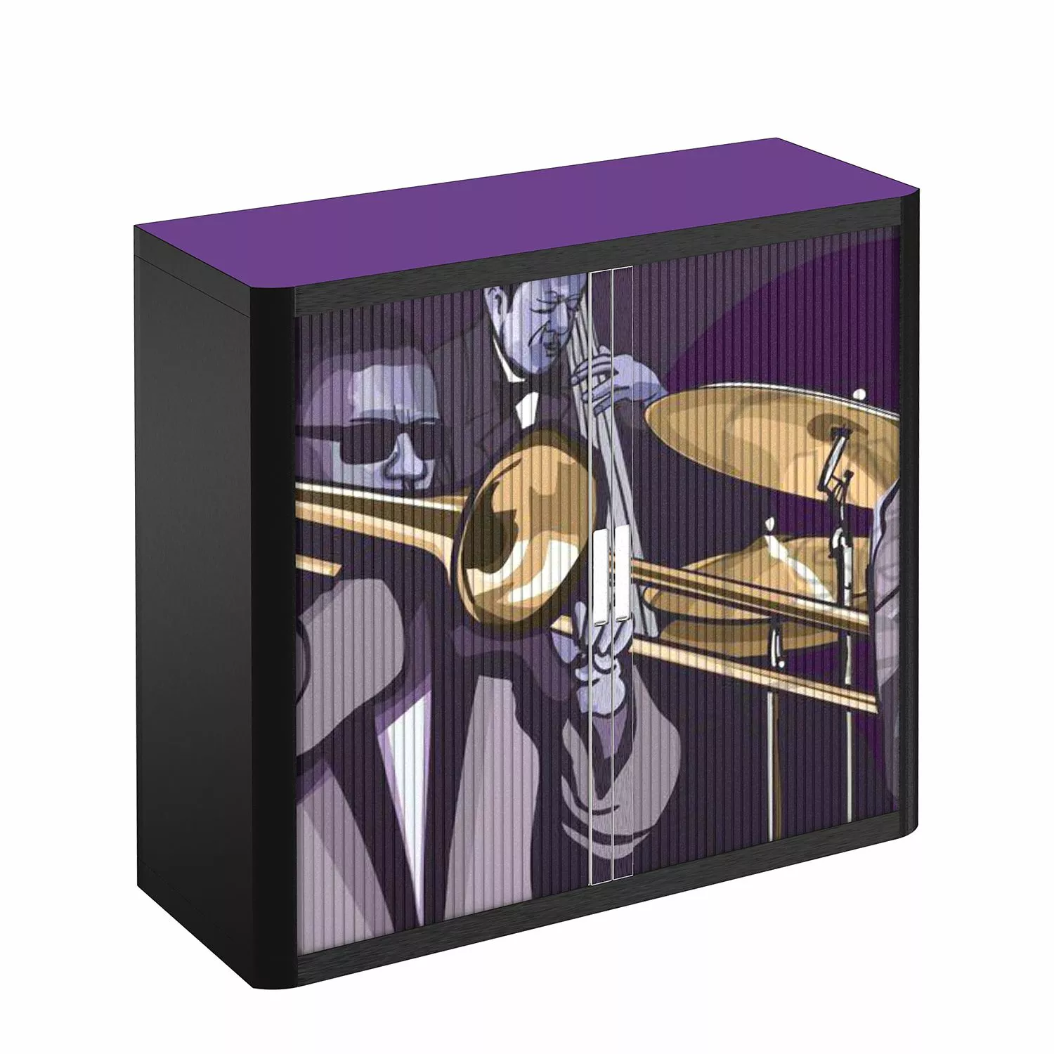 EasyOffice by Paperflow Rollladenschrank easyOffice Musique - Brombeer / Schwarz 6 EasyOffice by Paperflow Rollladenschrank easyOffice Musique - Brombeer / Schwarz – Bild 4