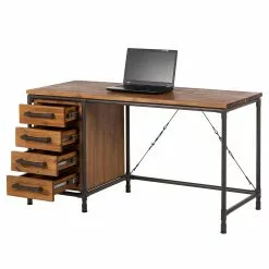 Ars manufacti Schreibtisch Atelier - Akazie teilmassiv / Metall - Akazie / Schwarz -Büromöbel Verkaufsgeschäft schreibtisch atelier akazie teilmassiv metall 3718365