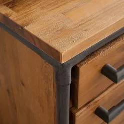 Ars manufacti Schreibtisch Atelier - Akazie teilmassiv / Metall - Akazie / Schwarz -Büromöbel Verkaufsgeschäft schreibtisch atelier akazie teilmassiv metall 3771324