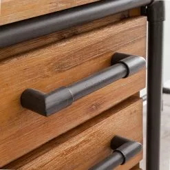 Ars manufacti Schreibtisch Atelier - Akazie teilmassiv / Metall - Akazie / Schwarz -Büromöbel Verkaufsgeschäft schreibtisch atelier akazie teilmassiv metall 3771328