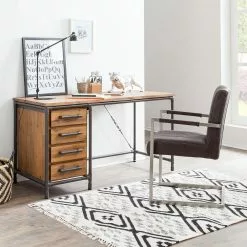 Ars manufacti Schreibtisch Atelier - Akazie teilmassiv / Metall - Akazie / Schwarz -Büromöbel Verkaufsgeschäft schreibtisch atelier akazie teilmassiv metall 4040204