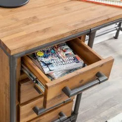 Ars manufacti Schreibtisch Atelier - Akazie teilmassiv / Metall - Akazie / Schwarz -Büromöbel Verkaufsgeschäft schreibtisch atelier akazie teilmassiv metall 4040212