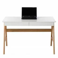 Mørteens Schreibtisch Branno - Eiche teilmassiv - Weiß / Eiche -Büromöbel Verkaufsgeschäft schreibtisch branno eiche teilmassiv weiss eiche 4825472