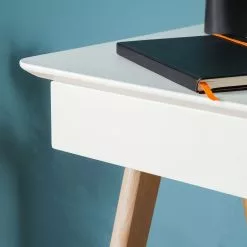 Mørteens Schreibtisch Branno - Eiche teilmassiv - Weiß / Eiche -Büromöbel Verkaufsgeschäft schreibtisch branno eiche teilmassiv weiss eiche 4853436