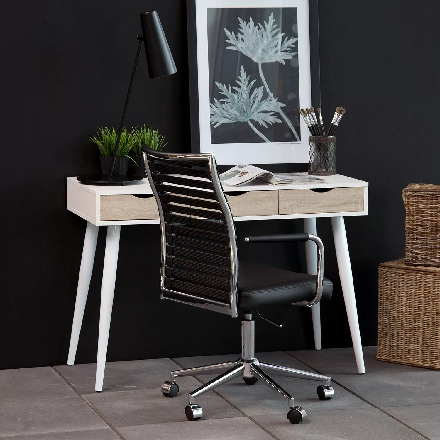 Mørteens Schreibtisch Dingus - Weiß / Eiche 5 Mørteens Schreibtisch Dingus - Weiß / Eiche – Bild 3