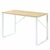 Fredriks Schreibtisch Fertilia - Pappel Dekor / Weiß 1 Fredriks Schreibtisch Fertilia - Pappel Dekor / Weiß -Büromöbel Verkaufsgeschäft schreibtisch fertilia pappel dekor metall beige weiss 4210552