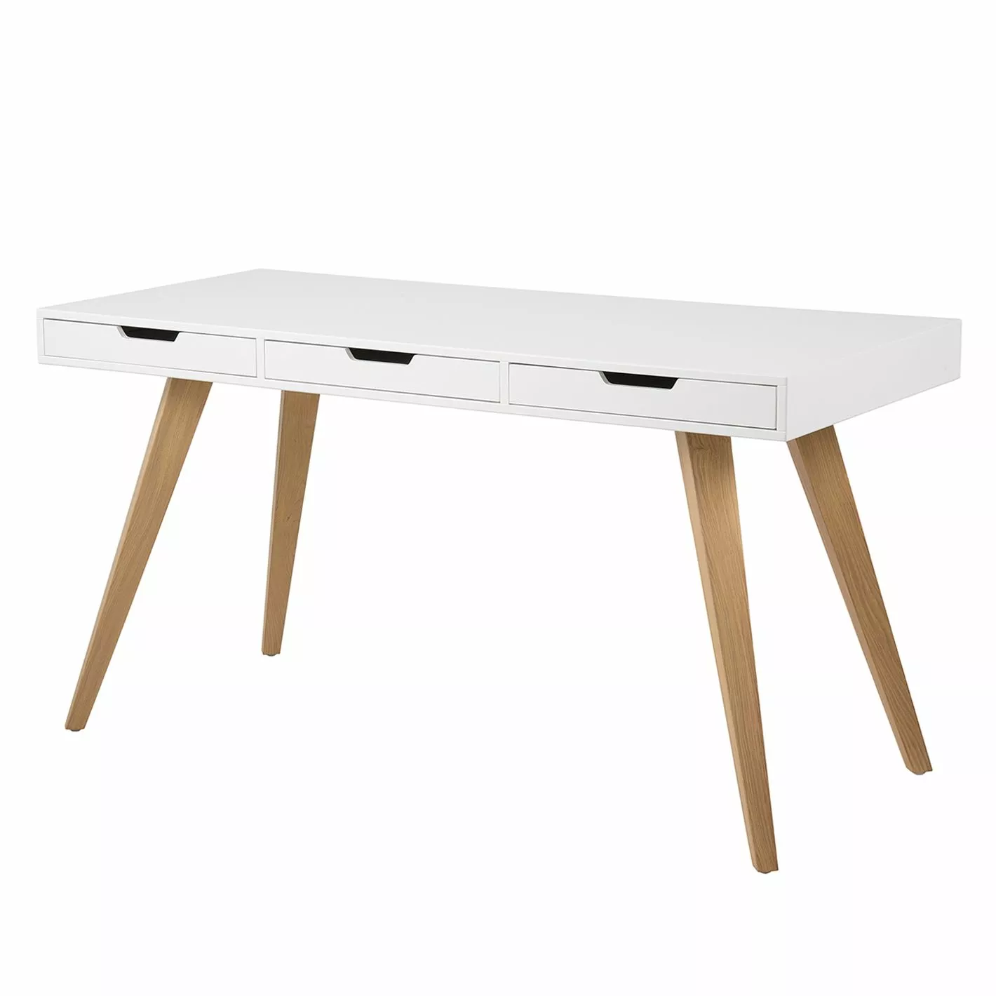 Mørteens Schreibtisch Lanna - Esche teilmassiv - Weiß 3 Mørteens Schreibtisch Lanna - Esche teilmassiv - Weiß