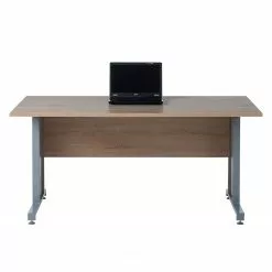 Maja Möbel Schreibtisch Merit II - Eiche Sonoma Dekor / Silber - 160 x 80 cm -Büromöbel Verkaufsgeschäft schreibtisch merit ii eiche sonoma dekor masse 160 x 80 cm 4256020