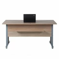 Maja Möbel Schreibtisch Merit II - Eiche Sonoma Dekor / Silber - 160 x 80 cm -Büromöbel Verkaufsgeschäft schreibtisch merit ii eiche sonoma dekor masse 160 x 80 cm 4256028
