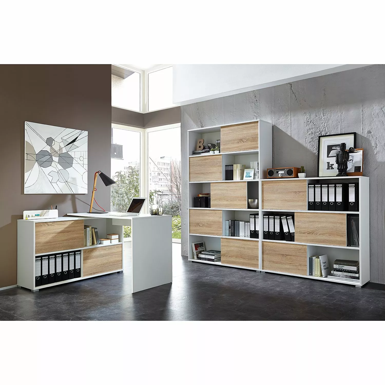 Germania Schreibtisch Mingle - Weiß/Eiche Sonoma Dekor 6 Germania Schreibtisch Mingle - Weiß/Eiche Sonoma Dekor – Bild 4