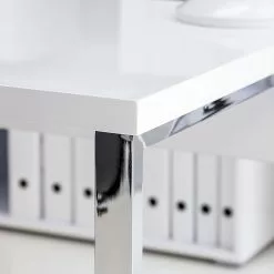 Fredriks Schreibtisch Paddington I - Hochglanz Weiß -Büromöbel Verkaufsgeschäft schreibtisch paddington hochglanz weiss lackiert 936950