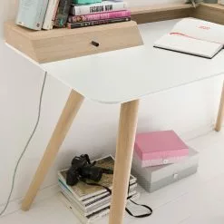 Studio Copenhagen Schreibtisch Stave II - Eiche teilmassiv -Büromöbel Verkaufsgeschäft schreibtisch stave ii eiche teilmassiv weiss eiche hell 5163676