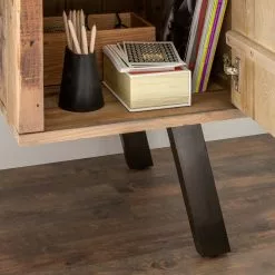 Ars manufacti Schreibtisch Tamati - Pinie massiv / Edelstahl - Pinie / Schwarz -Büromöbel Verkaufsgeschäft schreibtisch tamati pinie massiv 4922240