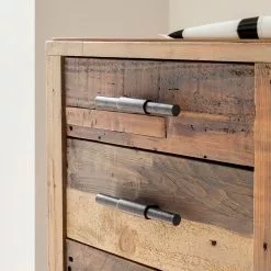 Ars manufacti Schreibtisch Tamati - Pinie massiv / Edelstahl - Pinie / Schwarz -Büromöbel Verkaufsgeschäft schreibtisch tamati pinie massiv 4922248