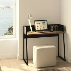 Temahome Schreibtisch Volga - Walnuss / Schwarz -Büromöbel Verkaufsgeschäft schreibtisch volga 3605257