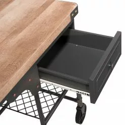 Neue Modular Schreibtisch Water Pipe - Buche Dekor / Schwarz -Büromöbel Verkaufsgeschäft schreibtisch water pipe stahl 4891744