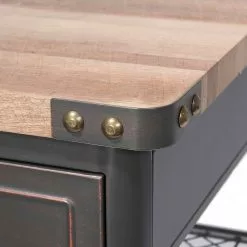 Neue Modular Schreibtisch Water Pipe - Buche Dekor / Schwarz -Büromöbel Verkaufsgeschäft schreibtisch water pipe stahl 4891748