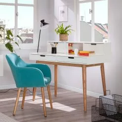 Mørteens Sekretär Lindholm - Weiß 18 Mørteens Sekretär Lindholm - Weiß -Büromöbel Verkaufsgeschäft sekretaer lindholm weiss eiche massiv 4031124