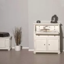 Montreux Sekretär Palermo - Antikweiß -Büromöbel Verkaufsgeschäft sekretaer palermo tulipe teilmassiv weiss 3512229