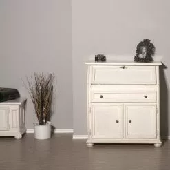 Montreux Sekretär Palermo - Antikweiß -Büromöbel Verkaufsgeschäft sekretaer palermo tulipe teilmassiv weiss 3512233