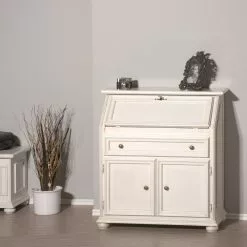 Montreux Sekretär Palermo - Antikweiß -Büromöbel Verkaufsgeschäft sekretaer palermo tulipe teilmassiv weiss 3512237