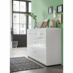 Germania Sideboard Adana - Hochglanz Weiß -Büromöbel Verkaufsgeschäft sideboard adana hochglanz weiss 5188200