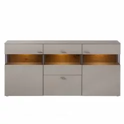 GWINNER Sideboard Anzio - Matt Fango / Balkeneiche - Mit Beleuchtung -Büromöbel Verkaufsgeschäft sideboard anzio mit beleuchtung 4524276