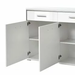 Loftscape Sideboard Arco - Hochglanz Weiß / Weiß -Büromöbel Verkaufsgeschäft sideboard arco hochglanz weiss weiss 4710768