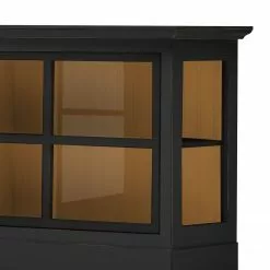 Maison Belfort Sideboard Azjana I - Schwarz / Pinie Honig -Büromöbel Verkaufsgeschäft sideboard azjana i pinie teilmassiv schwarz pinie honig 3394797